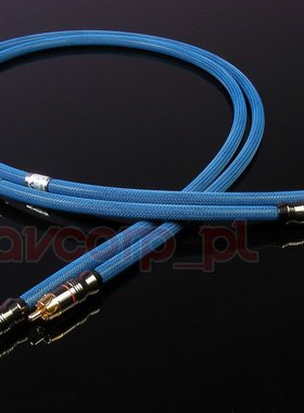 波兰ALBEDO Blue蓝色 RCA信号线 实心镀金插头纯银导体过机线包邮