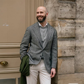 英伦复古羊毛人字纹西装 休闲粗花羊毛呢西服 咔叽男式 外套 秋冬款