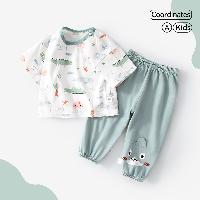 宝宝夏季套装薄款纯棉夏天衣服图片
