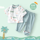 短袖 宝宝夏季 婴儿夏装 薄款 纯棉夏天分体男女童夏日衣服两件套 套装