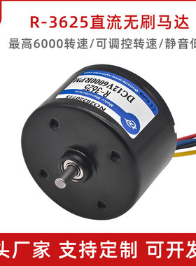 R-3625BLDC微型直流无刷调速电机小型高速马达12v24v大功率寿命长