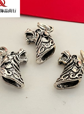 合金男士配饰镀银爪子狼牙吊坠