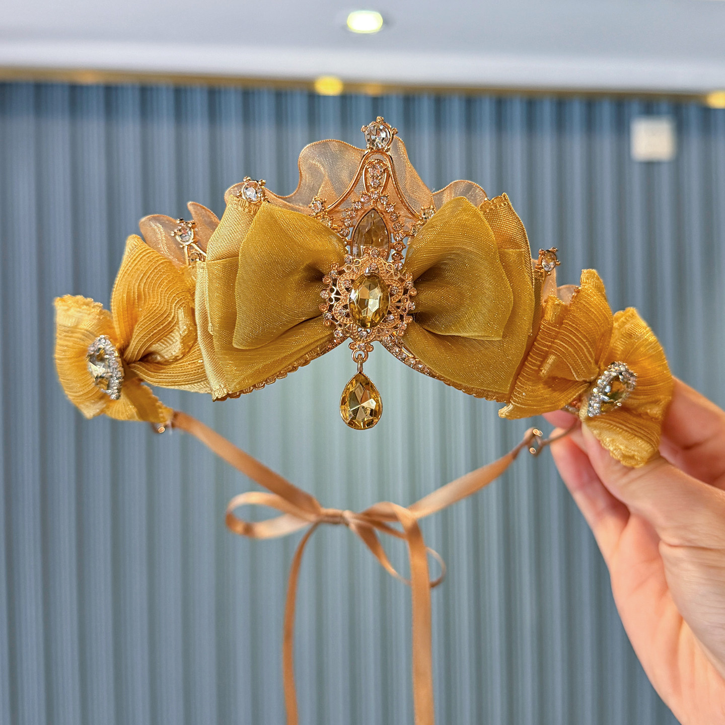 韩国立体蝴蝶结发夹可爱贝儿公主皇冠发箍儿童发卡女孩顶夹头发饰