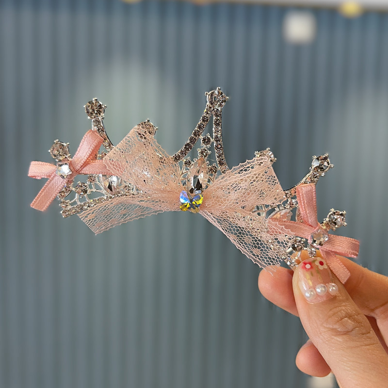 韩版镶钻皇冠插梳女童发卡