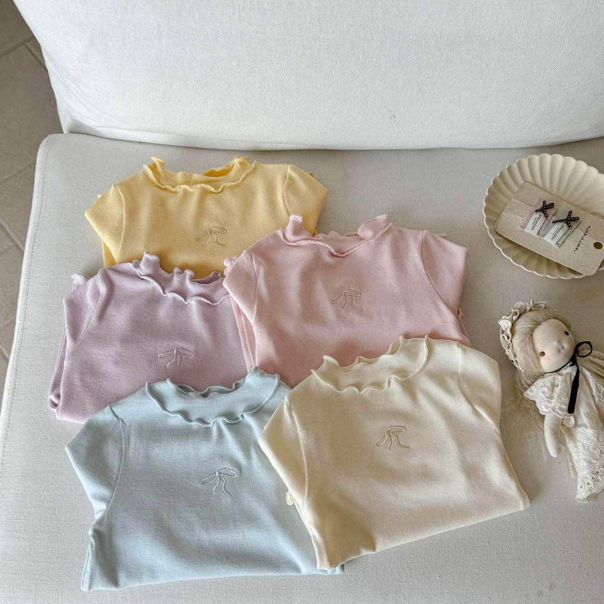 女童春秋可爱长袖T恤韩版女宝宝秋季新款百搭中小童打底衫糖果色