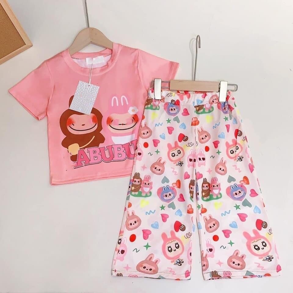 女童夏季新款卡通时尚套装短袖韩版女宝宝洋气可爱两件套休闲运动