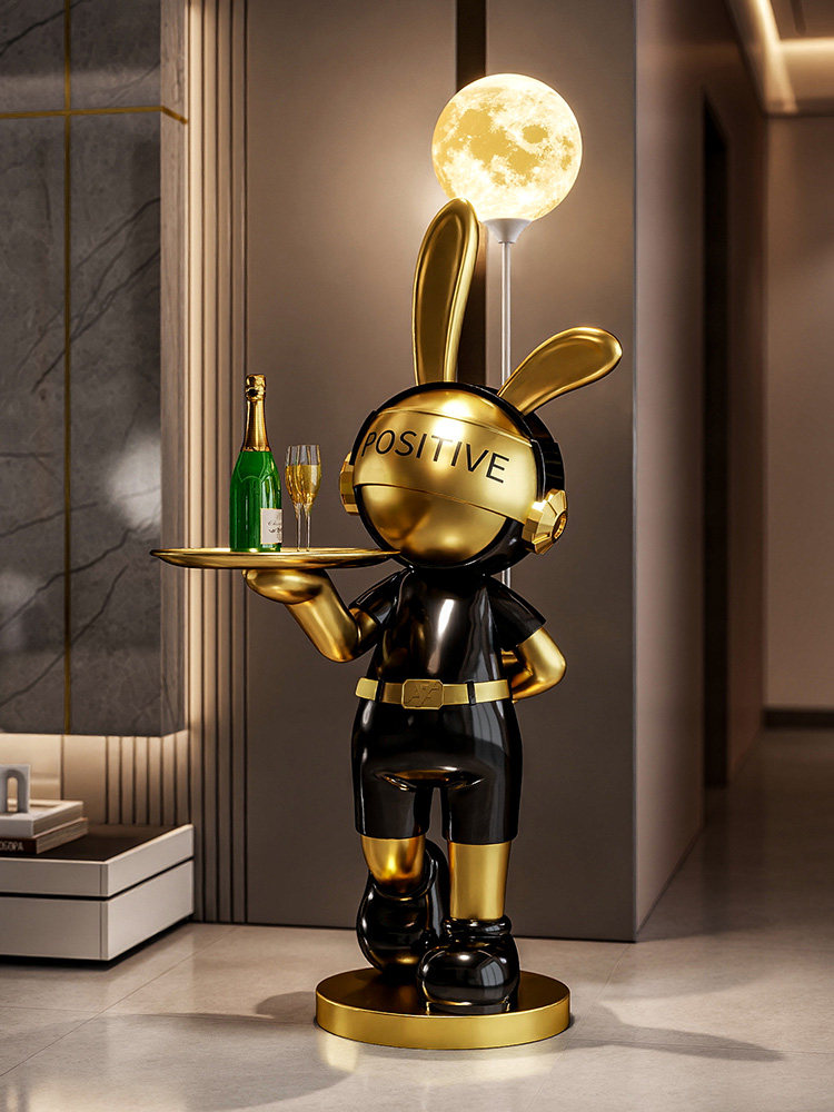 轻奢高端科技兔子落地式装饰品宇航员宇航员客厅电视柜大型软装饰,家居饰品,落地摆件,淘宝优惠券,粉丝福利购,淘宝优惠卷