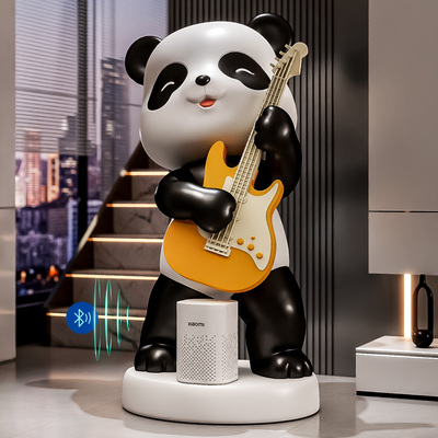 小爱智能音箱熊猫吉他摆件