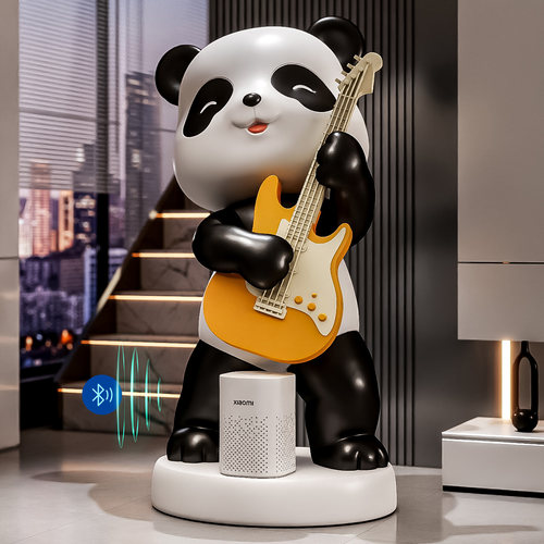 小爱智能音箱熊猫吉他摆件