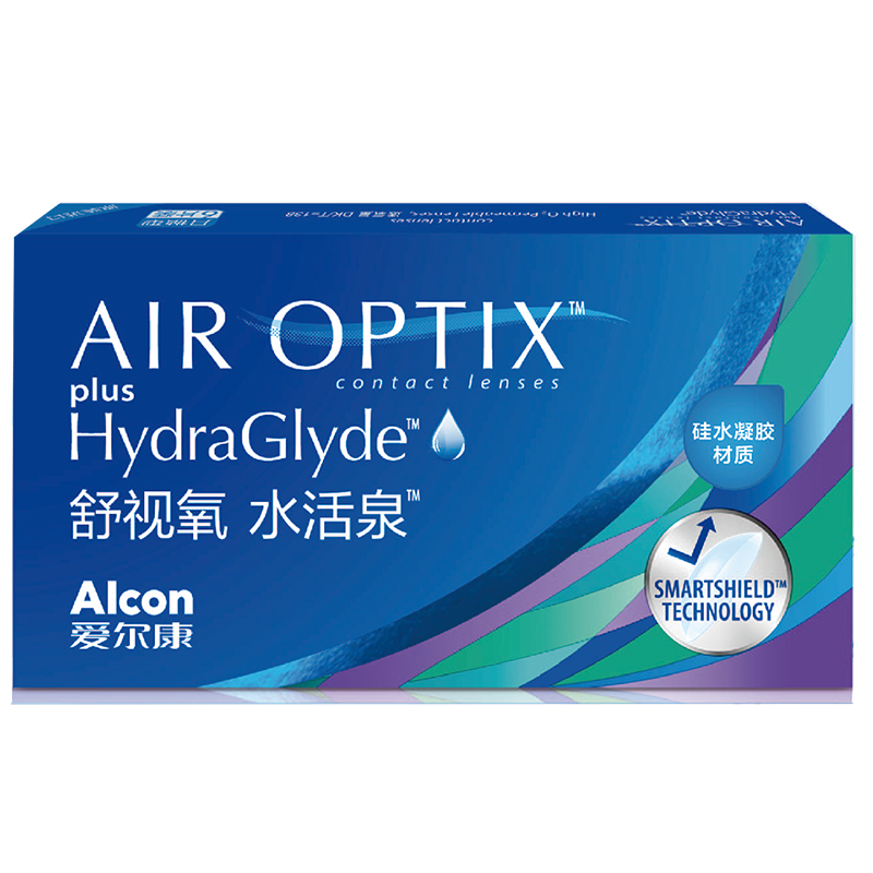 爱尔康视康舒视氧水活泉硅水凝胶隐形近视眼镜月抛6片官方正品