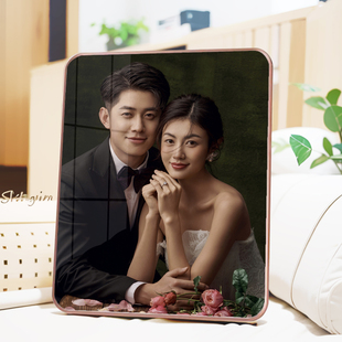 定制相框摆台照片制作婚纱照结婚照打印做成多宫格高级感水晶桌摆