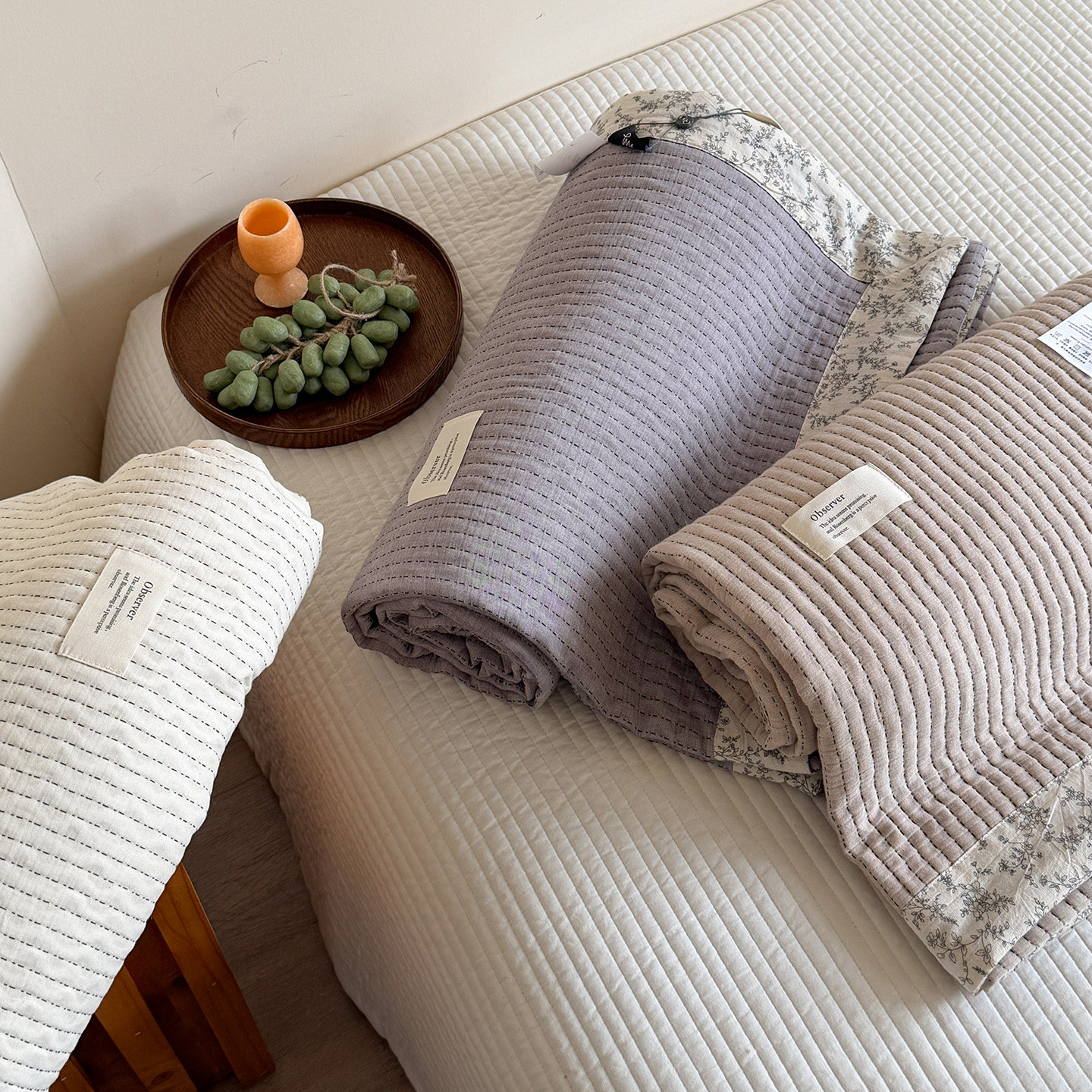 韩式博主风全棉床盖棉麻包边款纯棉加厚防滑床单床罩榻榻米被单