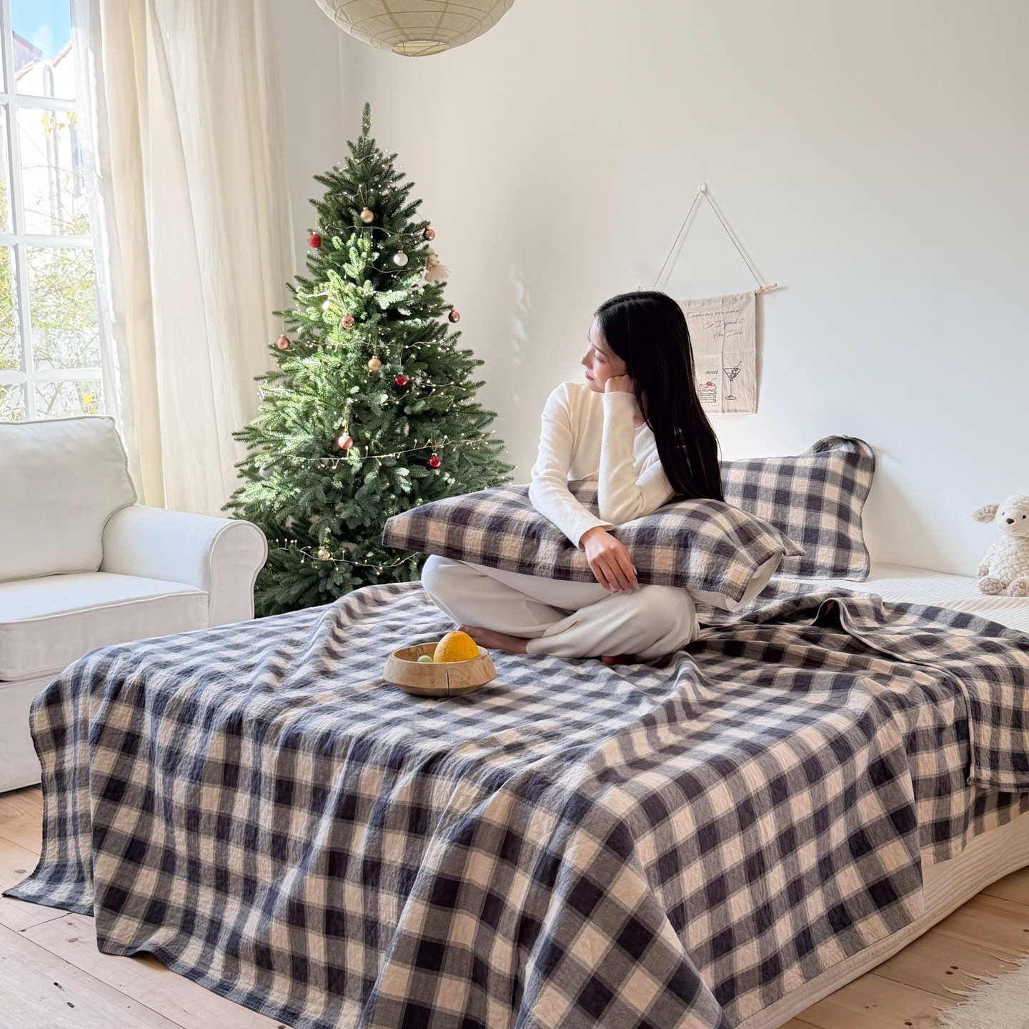 法式复古格子全棉四层纱布软床盖四季通用加厚纯棉防滑床单床罩,床上用品,床盖,淘宝优惠券,粉丝福利购,淘宝优惠卷