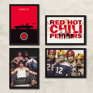 RHCP红辣椒乐队海报 欧美摇滚有框挂画 Red Hot Chili Peppers