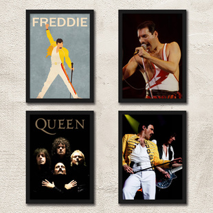 Queen装饰画海报 皇后乐队主唱有框墙画 Freddie Mercury 照片墙