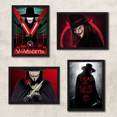 V字仇杀队带框海报装饰画