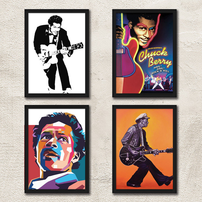 chuck berry 海报装饰画 查克贝里吉他大师壁画 琴行酒吧挂画