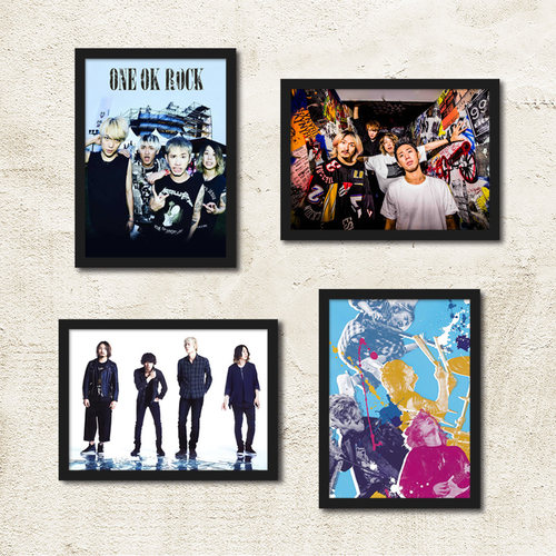 one ok rock 摇滚乐队海报装饰画 OOR带框实木挂画周边