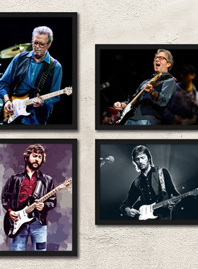 Eric clapton克莱普顿海报装饰画 电吉他大师琴行酒吧挂画