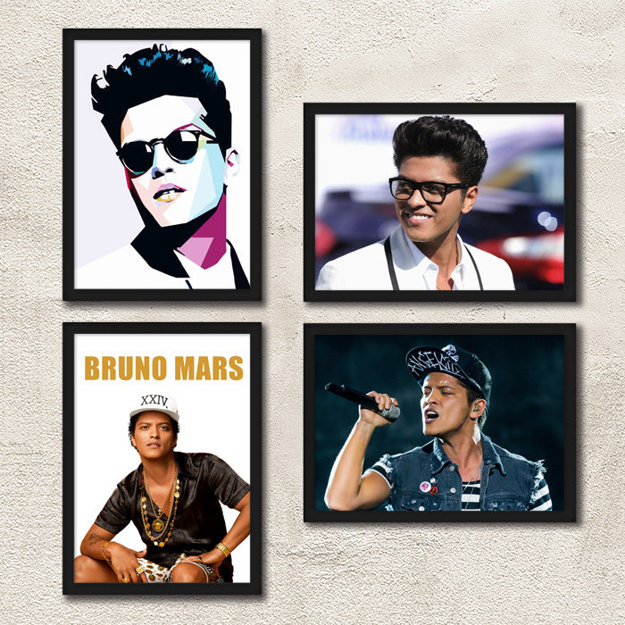 bruno mars 带框装饰画 火星哥海报壁画 布鲁诺马尔斯墙画