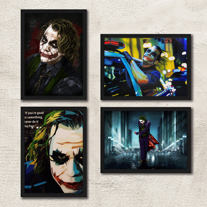 heath ledger海报 蝙蝠侠黑暗骑士小丑装饰画 joker电影主题挂画