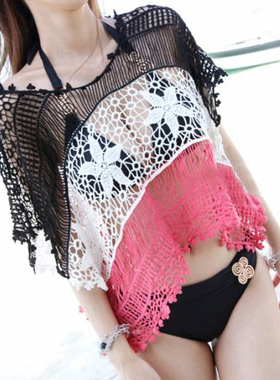 2023夏季 三色防晒镂空勾花衫防晒裙 沙滩度假裙