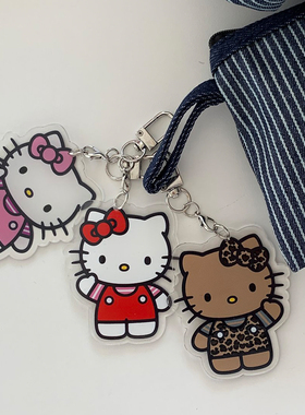 PCity77新款ins可爱卡通HelloKitty亚克力KT猫手机钥匙扣包包挂件