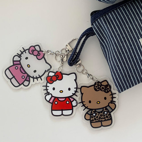 PCity77新款ins可爱卡通HelloKitty亚克力KT猫手机钥匙扣包包挂件