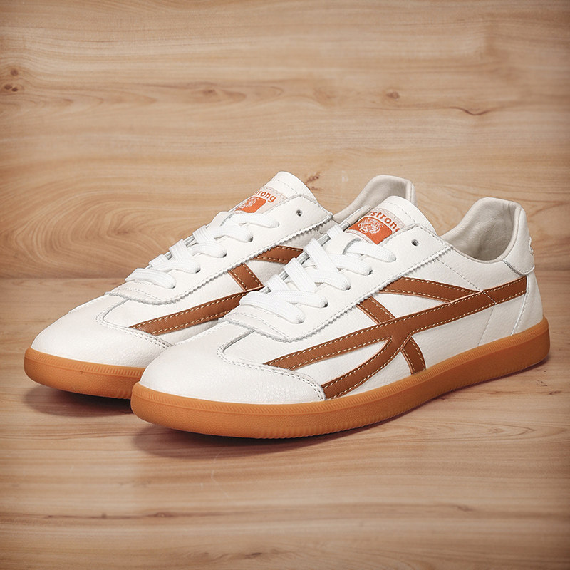 男鞋2026真皮春秋爆款阿甘运动休闲德训板鞋男士软底工作小白潮鞋,流行男鞋,德训鞋,淘宝优惠券,粉丝福利购,淘宝优惠卷