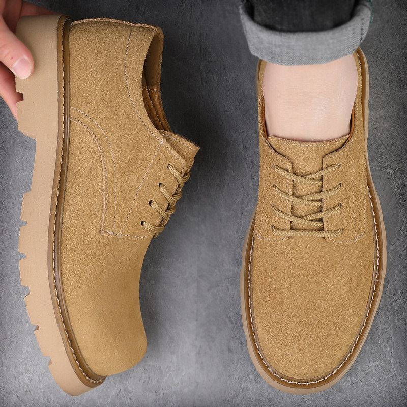 德比鞋2026真皮春秋低帮马丁靴男复古工装鞋厚底增高透气翻毛皮鞋,流行男鞋,工装鞋,淘宝优惠券,粉丝福利购,淘宝优惠卷