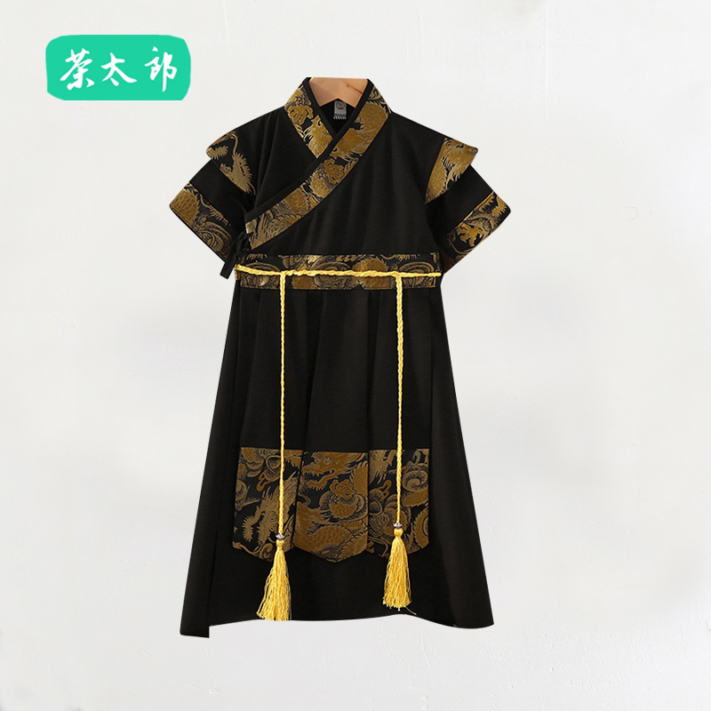 圆领汉服男童夏装短袖薄款儿童唐唐装