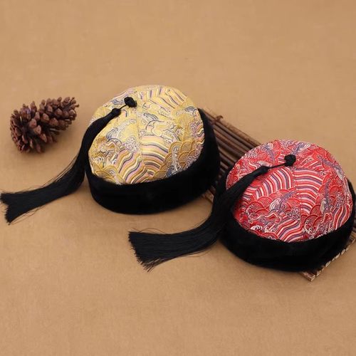 宝宝帽子汉服贝勒爷帽瓜皮帽地主帽皇帝王爷帽表演配饰婴儿帽唐风