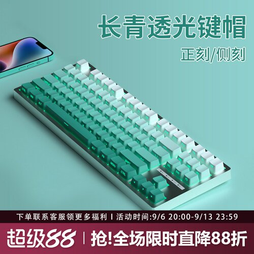 常青键帽正刻侧刻PBT透光大全套