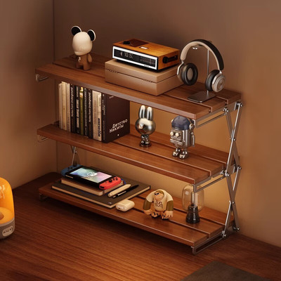 桌面多层简约书架多功能学生书桌上收纳置物架铁艺免安装可放桌面