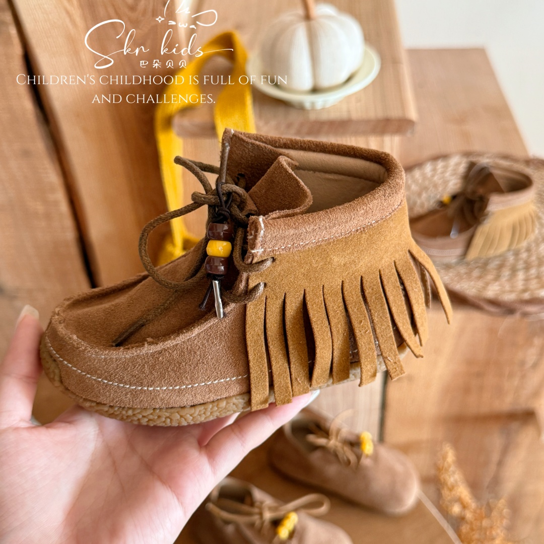 儿童流苏短靴复古马丁靴袋鼠鞋