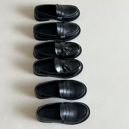 2025秋季小众复古真皮乐福鞋男童女童洋气公主鞋儿童皮鞋单鞋潮