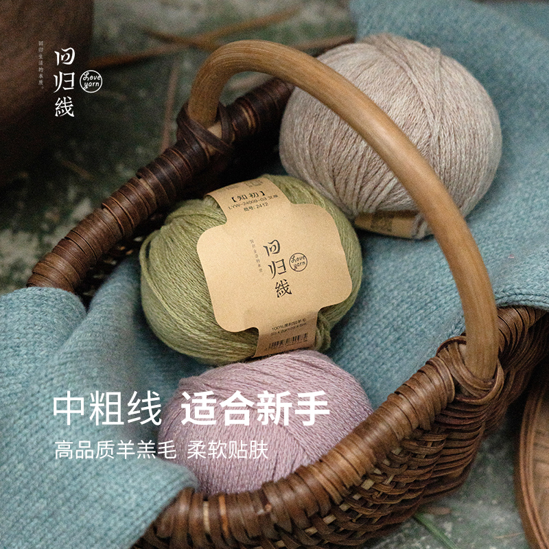 回归线 双12新品知初100%美利奴羊毛柔软亲肤diy编织毛衣围巾毛线