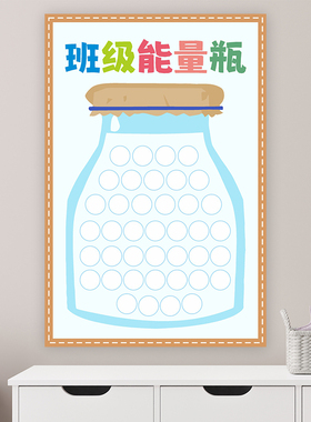 班级管理能量瓶学生奖励墙贴教室布置装饰小学生表扬海报文化墙