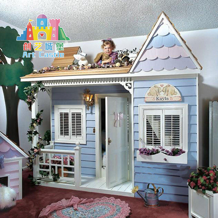 创艺城堡实木公主高低床定制卡通儿童房女孩男孩双层床组合子母床