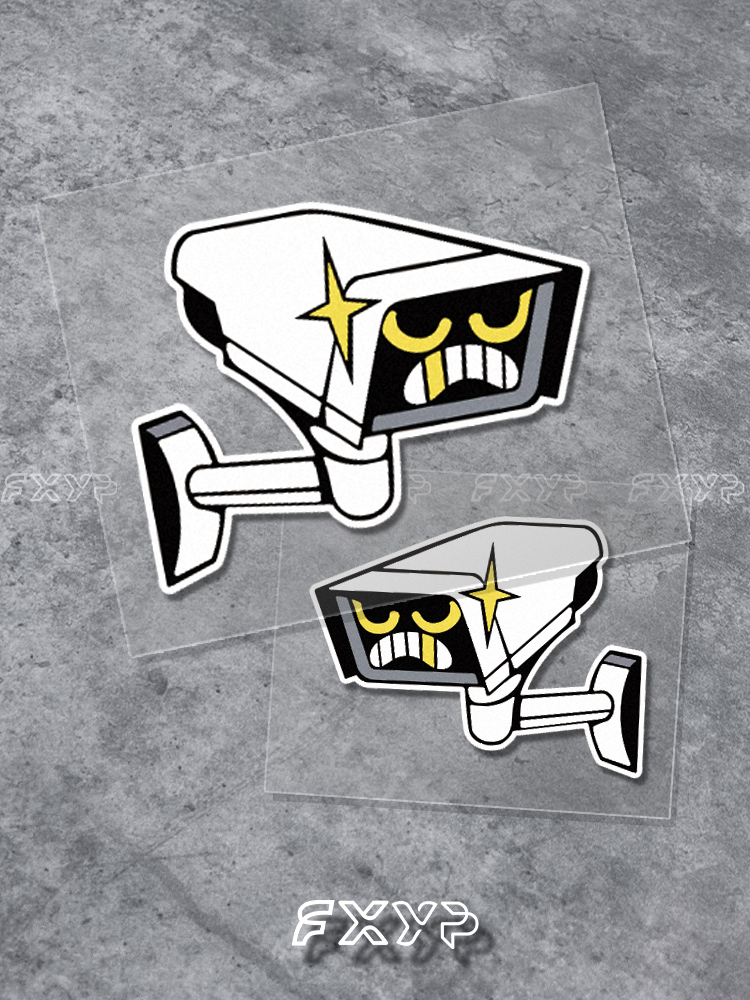 FXYP 卡通恶搞监控JDM贴画装饰车贴电动车汽车车窗机车防水反光贴