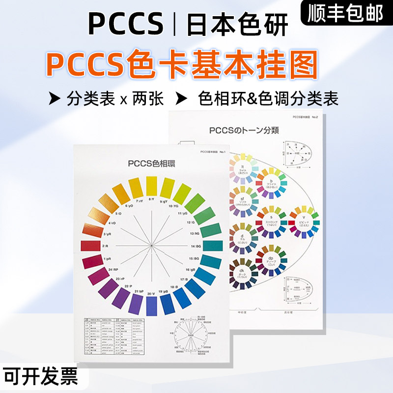 日本色研PCCS色卡基本挂图色相环和色调分类表 两张 cata0801