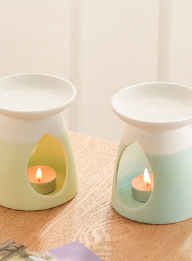 青司局磨砂水滴炉蜡烛香薰炉灯精油炉陶瓷大号浪漫美容院家居卧室