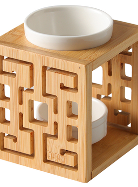 青司局 设计款窗阁 蜡烛玻璃香薰灯楠竹香炉陶瓷精油灯家用美容院