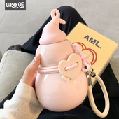 葫芦水壶可爱保温杯女生高颜值吸管水杯女新款 2025便携杯子礼物