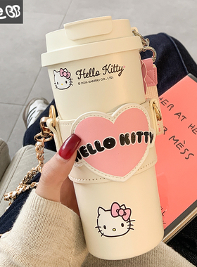 hellokitty钛杯纯钛保温杯女生高颜值水杯新款2025咖啡杯双饮杯子