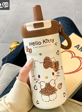 hellokitty保温杯女生吸管杯水杯女新款2025高颜值可爱大容量杯子
