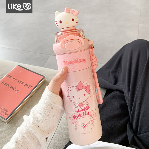 hellokitty可爱保温杯女生吸管水杯新款2026高颜值大容量学生杯子