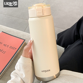 简约大容量保温杯女士高颜值2025新款 泡茶水杯女办公室不锈钢杯子