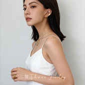 三物THREE日系日杂无耳洞女气质酷帅冷淡风百搭高级感时尚 耳饰