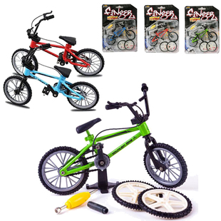 合金自行车模型玩具套装 备用胎仿真迷你手指单车创意摆件学生礼物